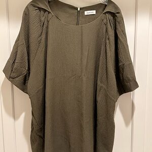 Calvin Klein Olive Green Dolman Sleeve Blouse